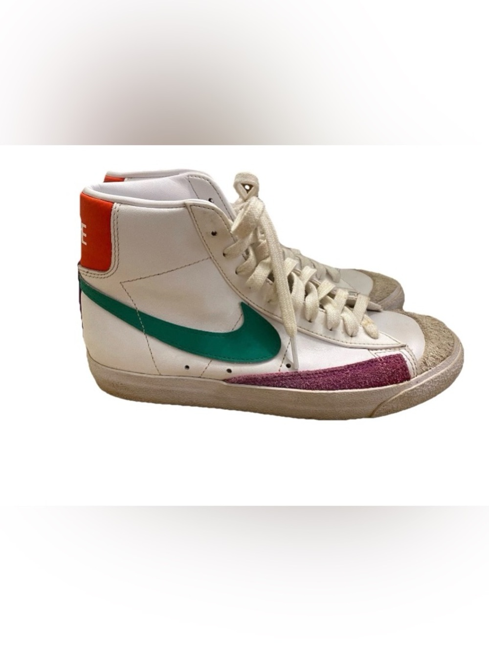 Nike Size 8 Blazers Mid '77 White Green Fuchsia Purple Red Women's